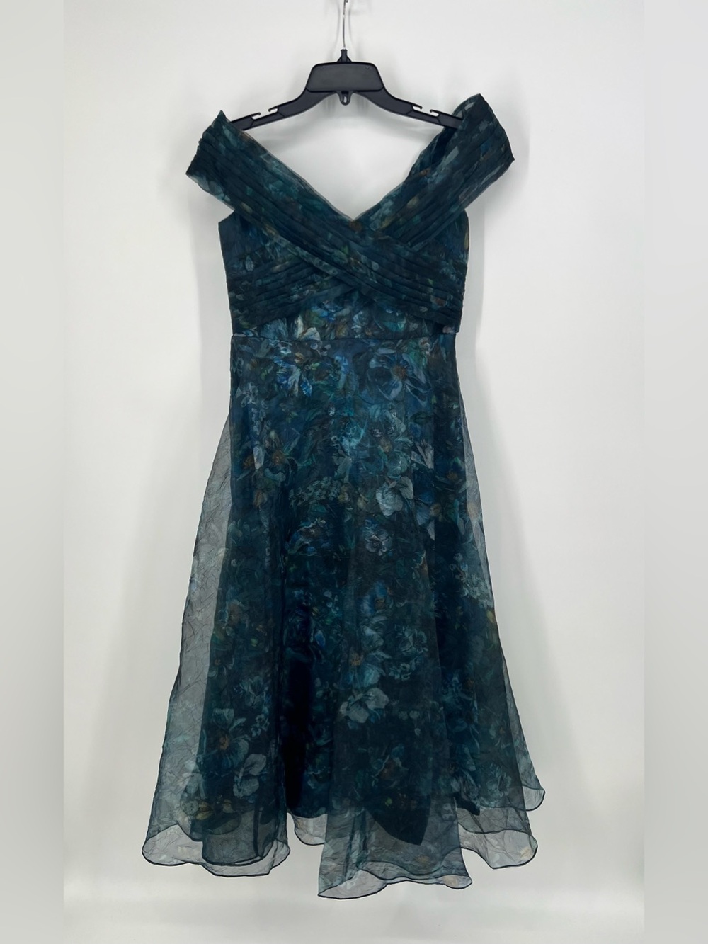 THEIA Auden Off Shoulder Midi Dress | 8 NWT Alfresco Floral - Picture 14 of 15
